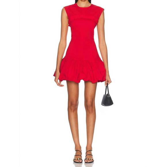 NEW GANNI corset mini dress in red - Picture 1 of 3